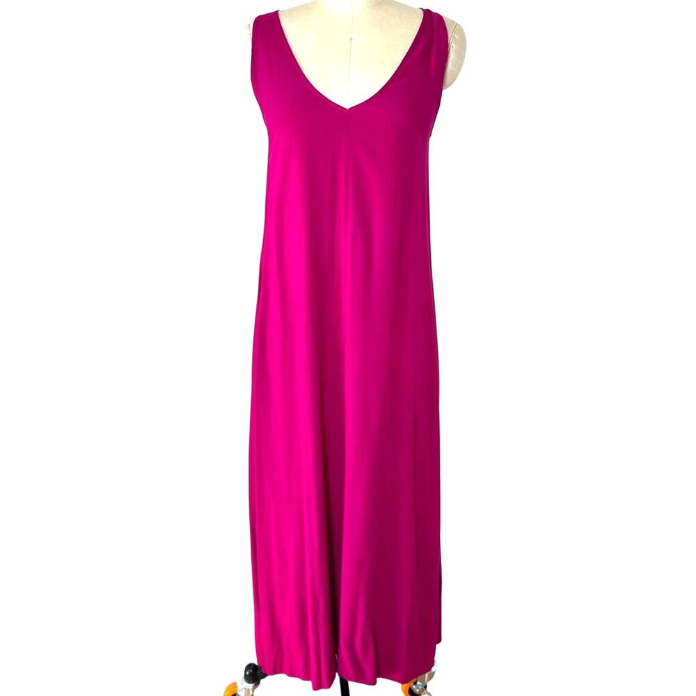 JESSE KAMM Palma Dress in Dragonfruit Pink Midi Size XS Small Reversible